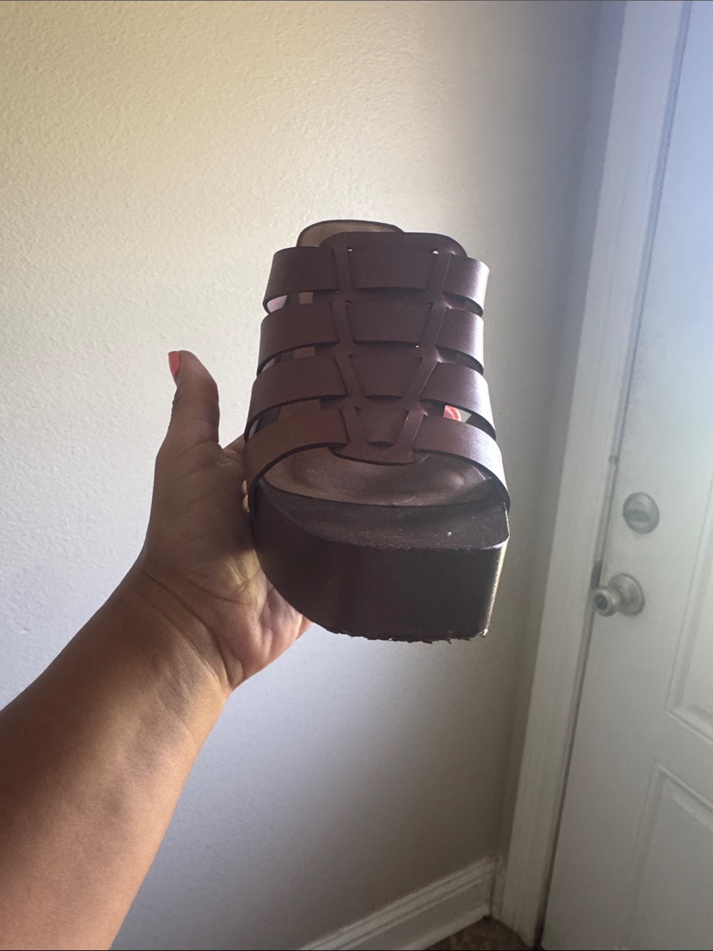 Madden Girl Brown Braided-Style Platform Sandals - Picture 9 of 9